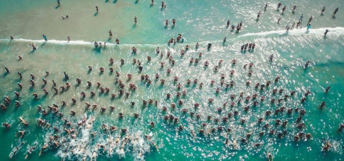 swimmers in the ocean